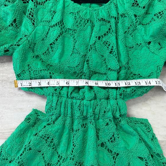 Maje Embroidered cotton mini dress in Green size FR 36/ US Small - Picture 11 of 13